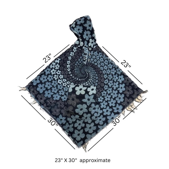 Himalayan Yak wool poncho, handmade in Nepal. Hooded and front pocket. - Picture 11 of 11